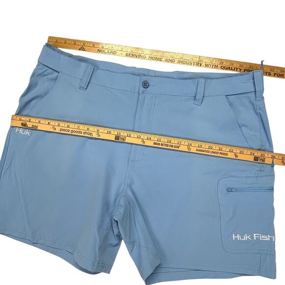 Huk Fishing Chino 6.5" Mens XXXL Blue Performance Shorts 44x6.5 Elastic Waist - Picture 7 of 16
